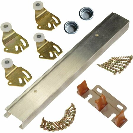 JOHNSON HARDWARE Johnson Aluminum 72 In. Bypass Door Hardware Set 2200722D